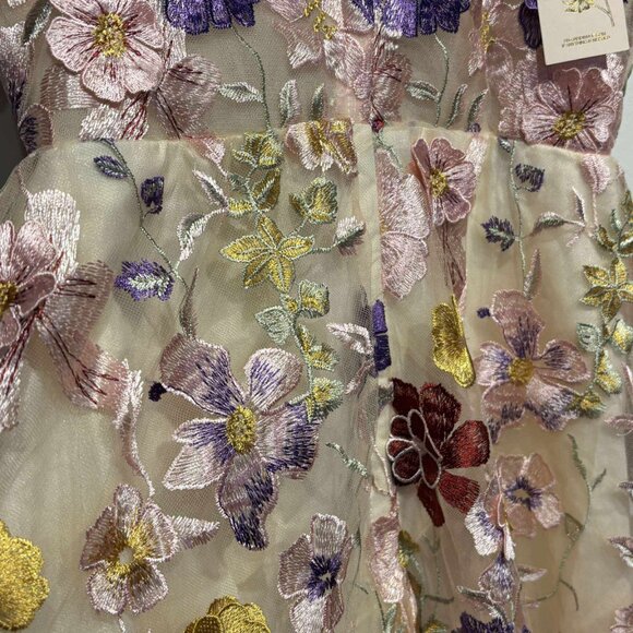 Pink Embroidered Floral Sleeveless Maxi Dress - Picture 3 of 3